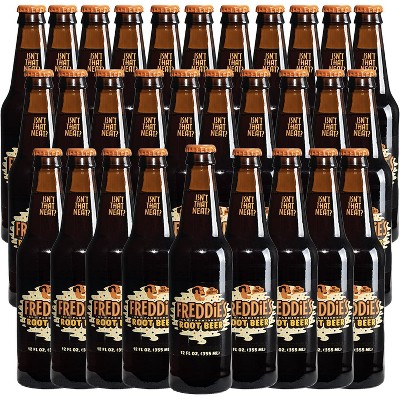 Freddie’s Old Fashioned Soda - Root Beer 12oz Bottles - 30 Pack - Made with Natural Herbs, Oil of Birch and Imported Vanilla