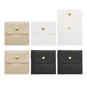 Unique Bargains PU Leather Soft Mini Jewelry Storage Pouches 6 Pcs - 1 of 4