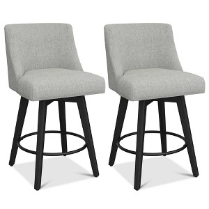Vipbear Swivel Bar Stools Set of 2 for Kitchen Counter, High-density Foam Cushion, Modern Upholstered Bar Chair with Back, for Bar, Kitchen - 1 of 4