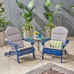 Christopher Knight Home Malibu Outdoor Acacia Wood Adirondack Chairs with Cushions (Set of 2) - 1 of 4