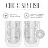 Elle Decor Insulated Tumbler, Set of 2, Double Wall Crushed Design, 8.5 oz Hiball Glasses for Lattes, Americano, Espresso, Clear - image 4 of 4