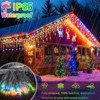 Itopfox 50ft 800 LED Icicle String Lights Multi Color Cool White 8 Lighting Modes 4 Brightness Levels Remote Timer IP65 Plug in 1 Pack - 3 of 4