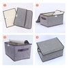 REGALWOVEN Fabric Collapsible Storage Bin Cube with Handles and Lid for Shelves Closet - 3 of 4
