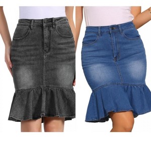 INSPIRE CHIC Women's High Waist Ruffled Hem Bodycon Fishtails