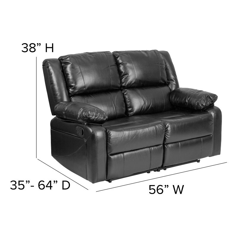 Emma and Oliver Bustle Back Loveseat with Two Built-In Recliners, 4 of 11