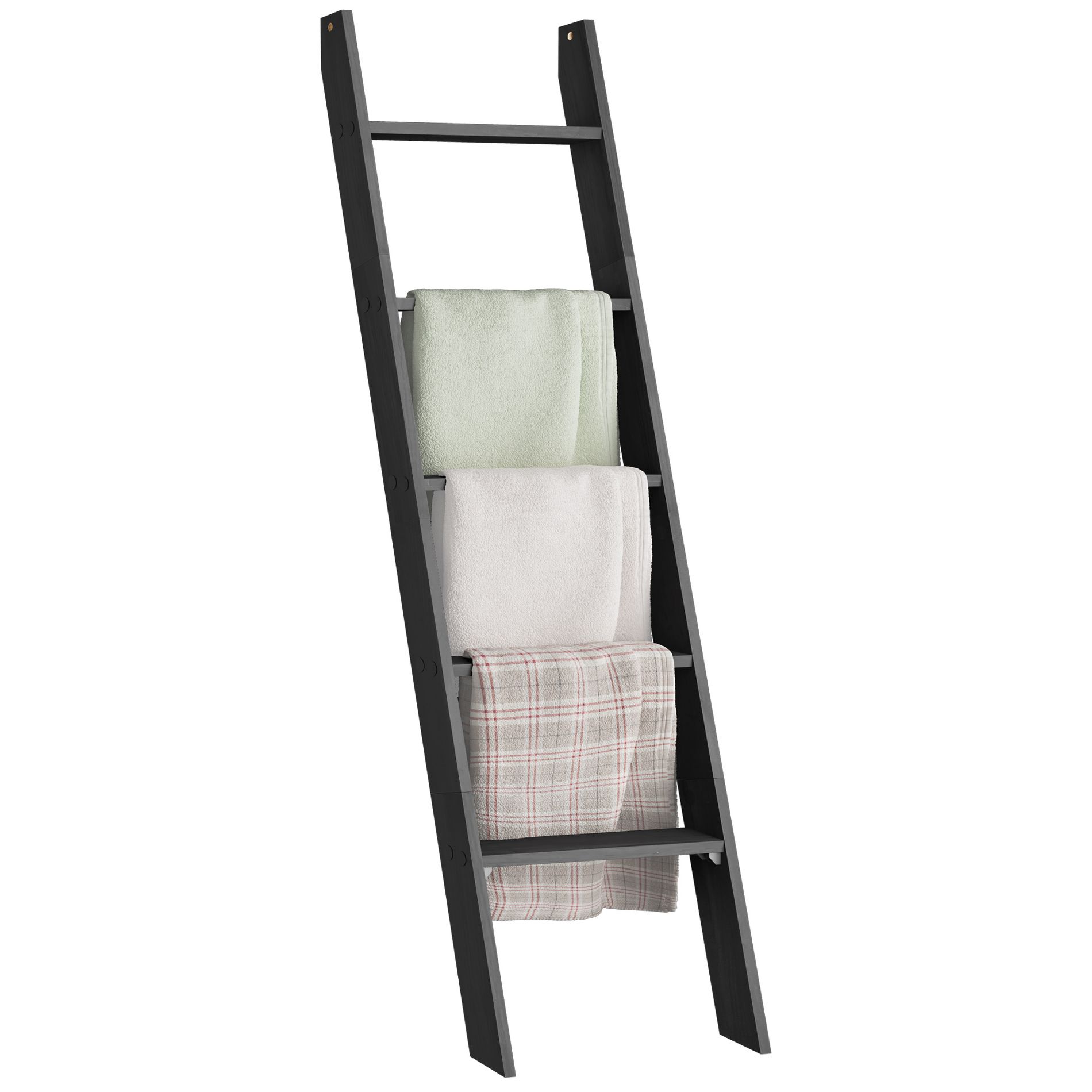 Blanket Ladder Decorative Farmhouse for The Living Room, 5-Tier Ladder Shelf, Ladder Rack for Storage and Decor