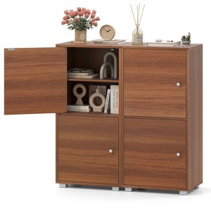 Tangkula 2 PCS 2-Door Storage Cabinet w/ Adjustable Shelves Kitchen Buffet Cabinet w/ 2 Doors - 1 of 4