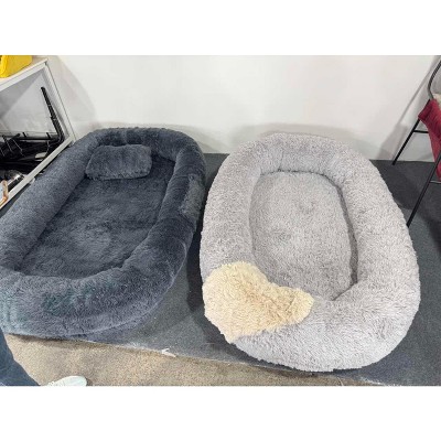 Human-Dog Bed Suitable for You and Your Pet, Animal Paradise, Washable Faux Fur Nap Orthopedic Dog Bed All-In-One, Extremely Comfortable