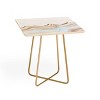 Marta Barragan Camarasa Marbling Mountains Side Table Gold - Deny Designs: Steel Frame, Wood Composite Top, Flared Legs - 3 of 4