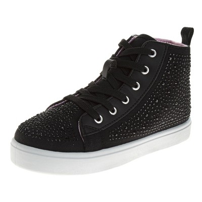 Kensie Girl Glitzy Girls Lace-Up High-Top Sneakers with Rhinestone Details (Toddler' Sizes)