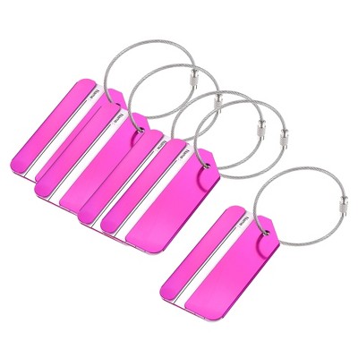 Unique Bargains Aluminium Lightweight Backpack Identifier Card Travel Luggage Tag 5 Pcs