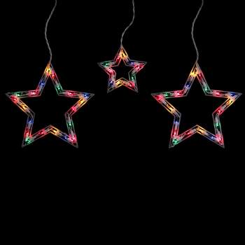 Northlight 100ct Star Shaped Mini Icicle Christmas Lights Multi-Color - 7' White Wire