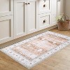 Vintage Area Rug Machine Washable Distressed Non-Slip Low Pile Stain-Resistant No-Shedding Easy-Clean Dining Accent Rug - 3 of 4