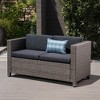 Outdoor Patio Wicker Loveseat Sofa, Modern 2 Seater Love Seat Couch, Comfy Upholstered Loveseat Couches With Water Resistant Cushions - 2 of 4