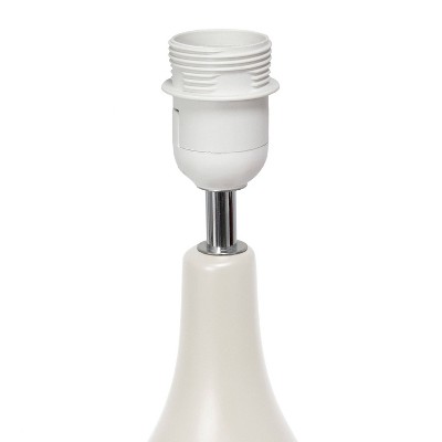 18.11" Traditional Standard Ceramic Dewdrop Table Desk Lamp with Matching Fabric Shade - Creekwood Home
