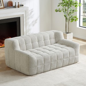 Whisen Lychee Velvet Floor Compression Sofa & Sofa Chair - 1 of 4