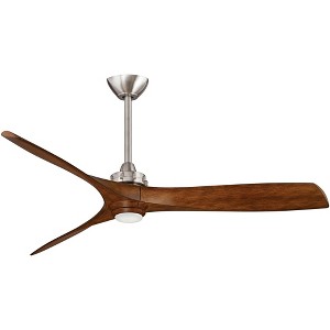 60" Minka Aire Modern Industrial Indoor Ceiling Fan with LED Light Remote Control Brushed Nickel Distressed Koa for Living Room - 1 of 4