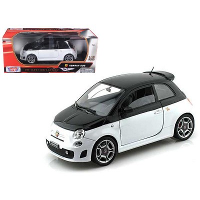 Fiat Abarth 500 White and Black 1/18 Diecast Model Car by Motormax