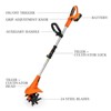Ukoke Cordless Tiller Cultivator, 20V 2.5Ah Battery, 280 RPM, 24 Steel Blades, 5" Deep x 7.8" Wide Tilling Path, Orange, ST1902 - 2 of 4