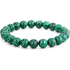 8mm Beaded Bracelets with Natural Gemstones for Women & Men, Elastic Adjustable Protection Crystal Bracelet - 1 of 4