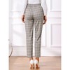 INSPIRE CHIC Women's Vintage Tartan Plaid Elastic Waist Straight Long Trousers - 4 of 4