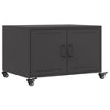 vidaXL Coffee Table Black Cold-rolled steel Medium Lockable wheels - 2 of 4