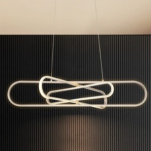 Rennnsan Unavra 39"W Geometric Aluminum Industrial LED Dimmable Chandelier in Silver - 1 of 4