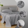 4Pcs Elastic Deep Pocket Sheet Set Soft & Breathable Cotton Sheet for All Seasons, Lightweight Solid Sheet Set - 2 of 4