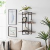 Danya B. 3-tier Antigua Crossed Double Rectangle Wall Shelf Unit Black ...