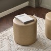 KINWELL Faux Leather Round Upholstered Footstool PU Ottoman, 18" x 18 - 2 of 4