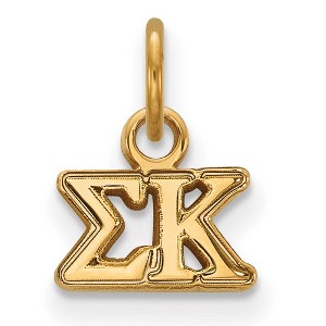 Black Bow Jewelry 14k Yellow Gold Plated Sterling Silver Sigma Kappa Greek Life Extra Small Pendant - 1 of 3