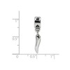 Black Bow Jewelry Sterling Silver Italian Horn Dangle Bead Charm - 2 of 3