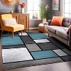 World Rug Gallery Contemporary Modern Boxed Color Block Area Rug:  Runner,  Stain-Resistant,  Low Pile - 2 of 4