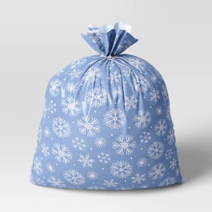30"x 36" Snowflakes on Blue Christmas Gift Sack - Wondershop™ - 1 of 3
