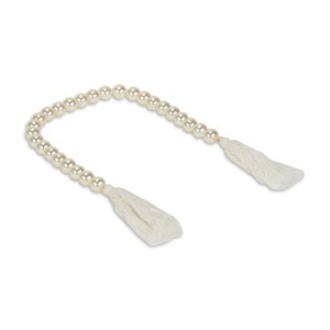 HomeRoots 24" White Pearl Beads Decorative Tassel - 1 of 4