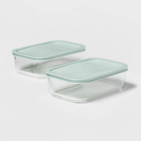 Pyrex 3.8 Cup 3 Compartment Rectangular MealBox Glass Food Storage