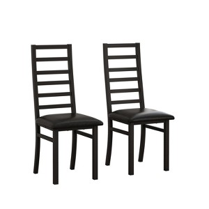 FONTOI 2 PCS Metal Dining Chair, High Back Armless Dining Chairs for Kitchen Bedroom Living Room, Black, 18.5"*42.13"*15.6" - 1 of 4