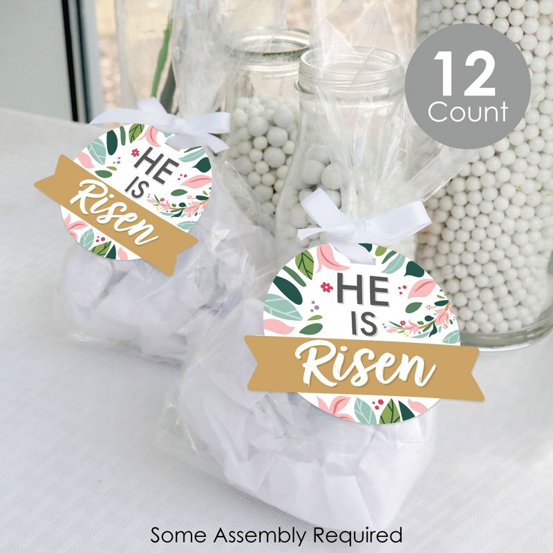 Big Dot of Happiness Religious Easter - Christian Holiday Party Clear Goodie Favor Bags - Treat Bags With Tags - Set of 12, 2 of 9