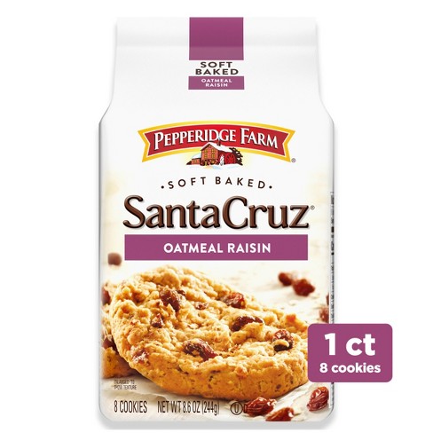 Pepperidge Farm Santa Cruz Soft Baked Oatmeal Raisin Cookies - 8.6oz ...