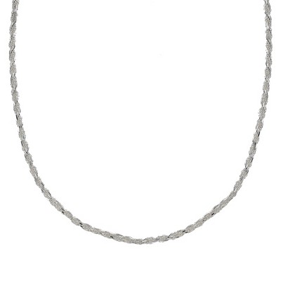 Sterling Silver Rope Chain Necklace - Silver (18")