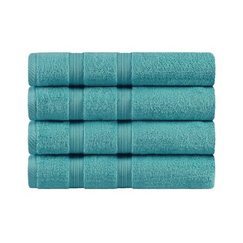 American Soft Linen 4 Pack Bath Towel Set, 100% Cotton, 27 Inch By 54 Inch  Bath Towels For Bathroom, Turquoise Blue : Target