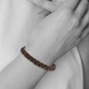 Black Bow Jewelry 10mm Stainless Steel Distressed Brown Leather Woven Bracelet, 8.75 In - 3 of 4