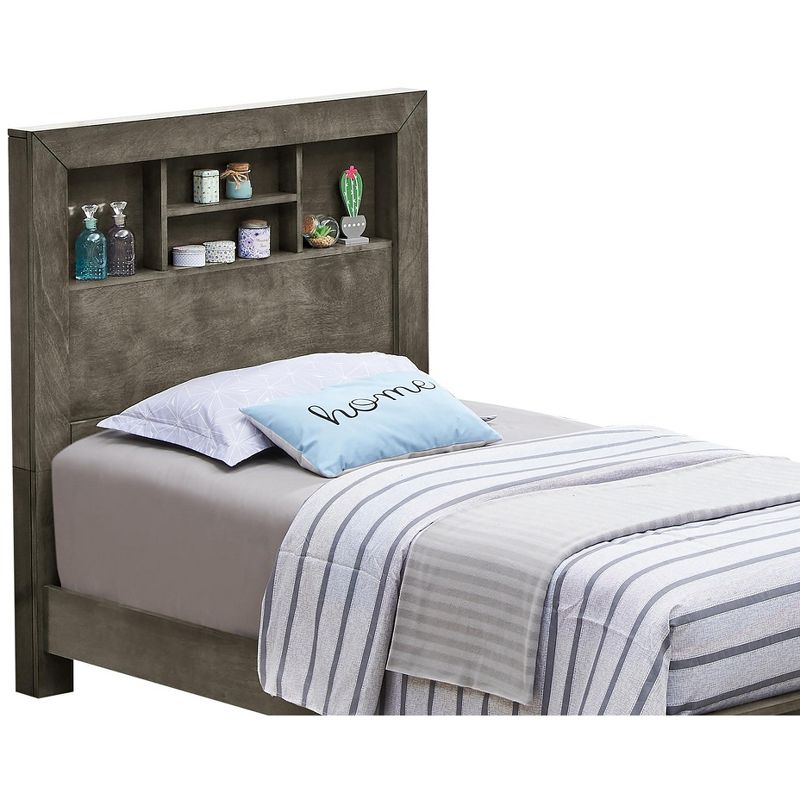 Passion Furniture Burlington Twin Platform Bed with Storage Shelf, 5 of 7