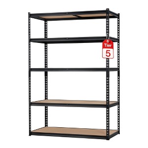 Garage Storage Shelves 5 Tiers, Heavy Duty Storage Shelving Racks with 2500 Lbs Capacity, 60" L x 24" W x 72" H Metal Adjustable Shelving Unit - 1 of 4