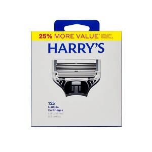 Harry's 5-Blade Men's Razor Blade Refills - 12 Cartridges - Compatible with All Harry's Razors and Flamingo Razors - 1 of 4