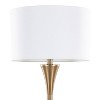 LumiSource Lenuxe 65" Contemporary Metal Floor Lamp Matte Golden Bronze Metal and White Linen - 3 of 4