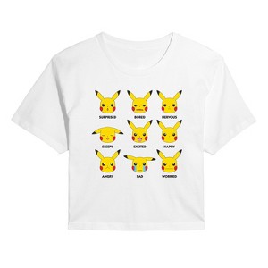 Women's - Pokémon - Moody Pikachu Cropped Graphic T-Shirt - 1 of 4