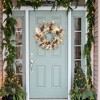 Snow Frosted Pre-Lit 24" Christmas Wreath with Berries & Pine Cones for Front Door Window Wall Decoration - 3 of 4