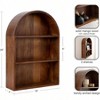 Modern Arched Wall Shelf 18x 26 Walnut Brown Transitional Arch Over - Toilet Entryway Storage Shelves - 3 of 4