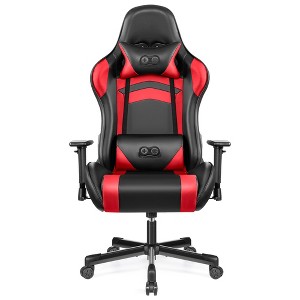 KERDOM Racing Style PU Leather Game Chair, Adjustable Backrest Swivel Ergonomic Gamer Chair with Lumbar Support, BlackRed - 1 of 1